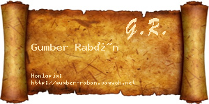 Gumber Rabán névjegykártya